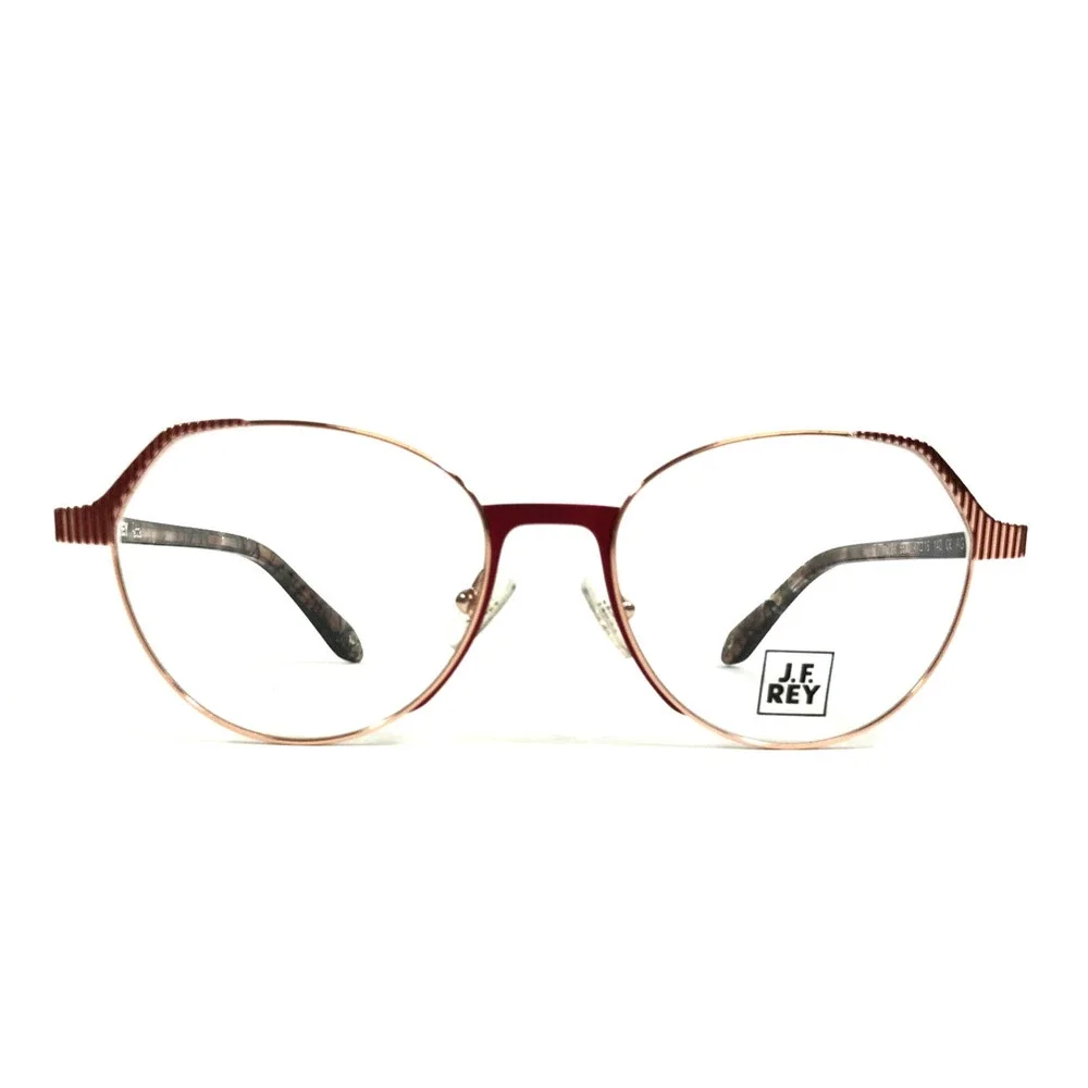 J.F. Rey Petite Eyeglasses Frames PM086 5530 Gray Rose Gold Burgundy 47-16-140